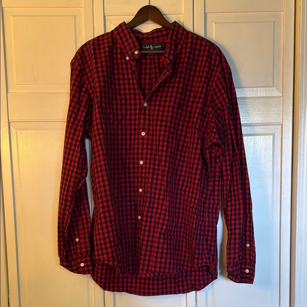 Ralph Lauren Red Checkered Men's Shirt